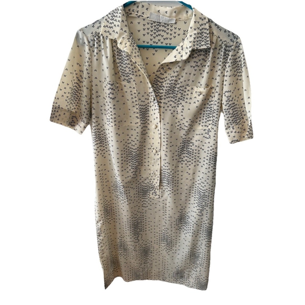 JL Lanvin Paris Vintage 70's  Shirt  Dress Spring Summer Size M